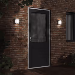 vidaXL Outdoor Wall Light Garden Patio Floodlight Wall Lamp Stainless Steel - silver, 2 pcs/ without sensor