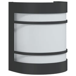 vidaXL Outdoor Wall Light Garden Patio Floodlight Wall Lamp Stainless Steel - black, 1 pcs/ without sensor
