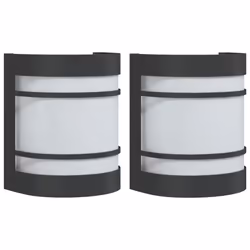vidaXL Outdoor Wall Light Garden Patio Floodlight Wall Lamp Stainless Steel - black, 2 pcs/ without sensor
