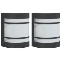 vidaXL Outdoor Wall Light Garden Patio Floodlight Wall Lamp Stainless Steel - black, 2 pcs/ without sensor