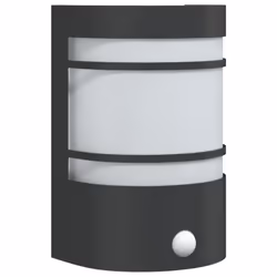 vidaXL Outdoor Wall Light Garden Patio Floodlight Wall Lamp Stainless Steel - black, 1 pcs/ with sensor