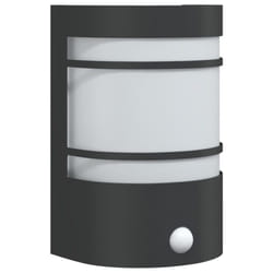 vidaXL Outdoor Wall Light Garden Patio Floodlight Wall Lamp Stainless Steel - black, 1 pcs/ with sensor