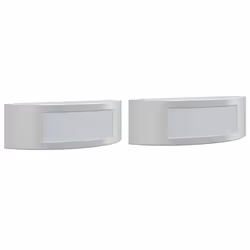 vidaXL Outdoor Wall Lights Wall Lantern Wall Lamp 2 pcs Silver Stainless Steel - silver