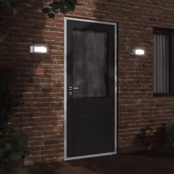 vidaXL Outdoor Wall Lights Wall Lantern Wall Lamp 2 pcs Silver Stainless Steel - silver