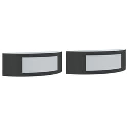 vidaXL Outdoor Wall Lights Wall Lantern Wall Lamp 2 pcs Silver Stainless Steel - black