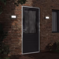 vidaXL Outdoor Wall Lights Wall Lantern Wall Lamp 2 pcs Silver Stainless Steel - black