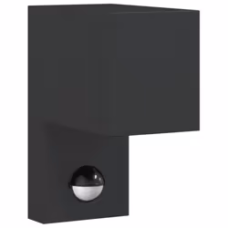 vidaXL Outdoor Wall Light Door Wall Lantern Wall Lamp Black Die-cast Aluminium - with sensor, 1 pcs
