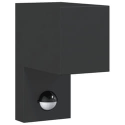 vidaXL Outdoor Wall Light Door Wall Lantern Wall Lamp Black Die-cast Aluminium - with sensor, 1 pcs
