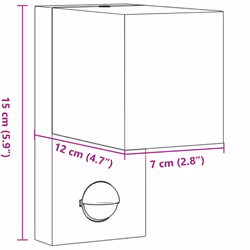 vidaXL Outdoor Wall Light Door Wall Lantern Wall Lamp Black Die-cast Aluminium - with sensor, 1 pcs - Additional view 6
