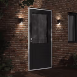 vidaXL Outdoor Wall Light Door Wall Lantern Wall Lamp Black Die-cast Aluminium - without sensor, 1 pcs