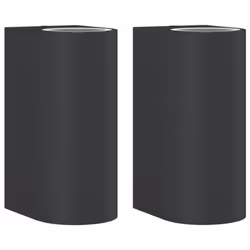 vidaXL Outdoor Wall Light Door Wall Lantern Wall Lamp Black Die-cast Aluminium - without sensor, 2 pcs