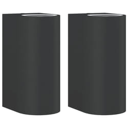 vidaXL Outdoor Wall Light Door Wall Lantern Wall Lamp Black Die-cast Aluminium - without sensor, 2 pcs
