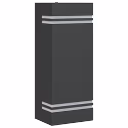 vidaXL Outdoor Wall Lights Wall Lantern Wall Lamp 2 pcs Silver Stainless Steel - black, 1 pcs