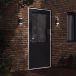 vidaXL Outdoor Wall Lights Wall Lantern Wall Lamp 2 pcs Silver Stainless Steel - black, 1 pcs