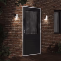 vidaXL Outdoor Wall Light Door Wall Lantern Wall Lamp Black Stainless Steel - silver, 1 pcs