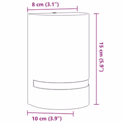 vidaXL Outdoor Wall Lights 35W Half-round Garden Patio Lighting Lamp Light - 80 x 100 x 150 mm - Additional view 6