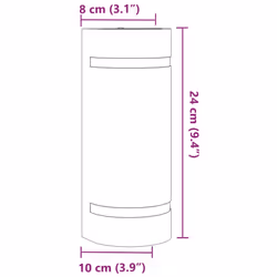 vidaXL Outdoor Wall Lights 35W Half-round Garden Patio Lighting Lamp Light - 80 x 100 x 240 mm - Additional view 6