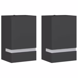 vidaXL Outdoor Wall Lights Garden Lighting Wall Lamp 35W Silver Rectangular - black, 95 x 75 x 150 cm/ 2 pcs