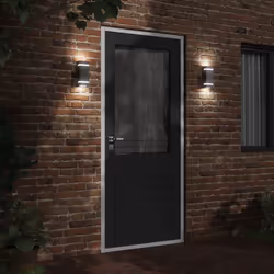 vidaXL Outdoor Wall Lights Garden Lighting Wall Lamp 35W Silver Rectangular - black, 95 x 75 x 240 cm/ 1 pcs