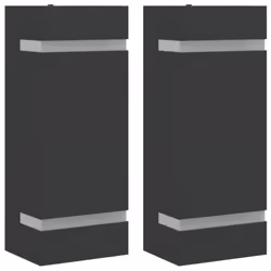 vidaXL Outdoor Wall Lights Garden Lighting Wall Lamp 35W Silver Rectangular - black, 95 x 75 x 240 cm/ 2 pcs