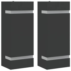 vidaXL Outdoor Wall Lights Garden Lighting Wall Lamp 35W Silver Rectangular - black, 95 x 75 x 240 cm/ 2 pcs
