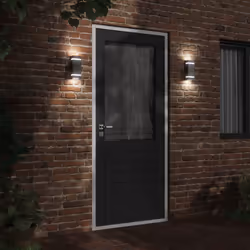vidaXL Outdoor Wall Lights Garden Lighting Wall Lamp 35W Silver Rectangular - black, 95 x 75 x 240 cm/ 2 pcs