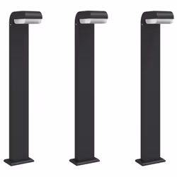 vidaXL Outdoor Floor Lamps Patio Pathway Lights 3 pcs Black Die-cast Aluminium - 80 cm