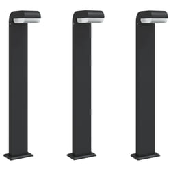 vidaXL Outdoor Floor Lamps Patio Pathway Lights 3 pcs Black Die-cast Aluminium - 80 cm