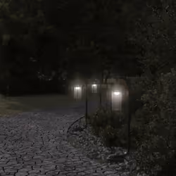 vidaXL Outdoor Floor Lamps Pathway Lights Garden Light Black Stainless Steel - 60 cm/ 3 pcs - Additional view 2