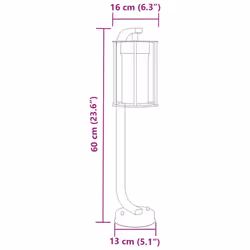 vidaXL Outdoor Floor Lamps Pathway Lights Garden Light Black Stainless Steel - 60 cm/ 3 pcs - Additional view 3