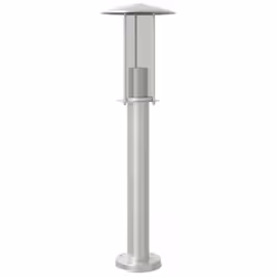 vidaXL Outdoor Floor Lamps Garden Standing Lamp 3pcs Black Stainless Steel - silver, 60 cm/ 1 pcs