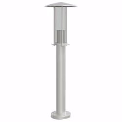 vidaXL Outdoor Floor Lamps Garden Standing Lamp 3pcs Black Stainless Steel - silver, 60 cm/ 3 pcs - Additional view 4