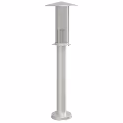 vidaXL Outdoor Floor Lamps Garden Standing Lamp 3pcs Black Stainless Steel - silver, 60 cm/ 3 pcs - Additional view 5