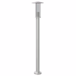 vidaXL Outdoor Floor Lamps Garden Standing Lamp 3pcs Black Stainless Steel - silver, 100 cm/ 1 pcs