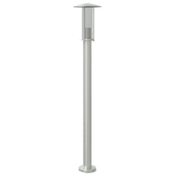 vidaXL Outdoor Floor Lamps Garden Standing Lamp 3pcs Black Stainless Steel - silver, 100 cm/ 1 pcs