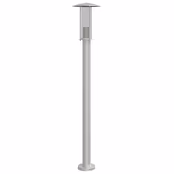 vidaXL Outdoor Floor Lamps Garden Standing Lamp 3pcs Black Stainless Steel - silver, 100 cm/ 1 pcs - Additional view 4