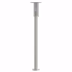 vidaXL Outdoor Floor Lamps Garden Standing Lamp 3pcs Black Stainless Steel - silver, 100 cm/ 1 pcs - Additional view 5