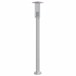 vidaXL Outdoor Floor Lamps Garden Standing Lamp 3pcs Black Stainless Steel - silver, 100 cm/ 3 pcs - Additional view 4
