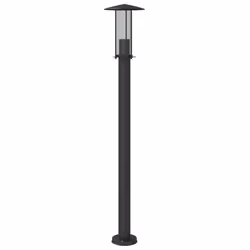 vidaXL Outdoor Floor Lamps Garden Standing Lamp 3pcs Black Stainless Steel - black, 100 cm/ 1 pcs - Additional view 4