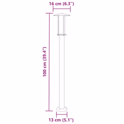 vidaXL Outdoor Floor Lamps Garden Standing Lamp 3pcs Black Stainless Steel - black, 100 cm/ 1 pcs - Additional view 6