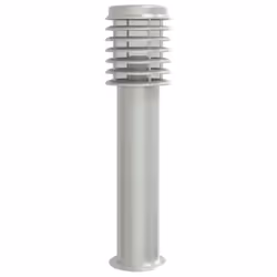 vidaXL Outdoor Floor Lamp Standing Lamp Floor Light Black Stainless Steel - silver, 1 pcs/ basic