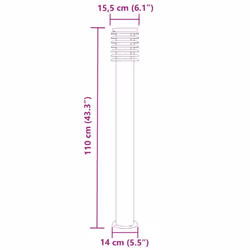vidaXL Outdoor Floor Lamps Pathway Lights Garden Light Lamp Stainless Steel - silver, 1 pcs/ basic