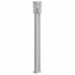 vidaXL Outdoor Floor Lamps Pathway Lights Garden Light Lamp Stainless Steel - silver, 1 pcs/ with sensor