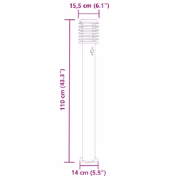 vidaXL Outdoor Floor Lamps Pathway Lights Garden Light Lamp Stainless Steel - silver, 1 pcs/ with sensor