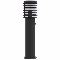 vidaXL Outdoor Floor Lamp Standing Lamp Floor Light Black Stainless Steel - black, 3 pcs/ with sensor - Additional view 4