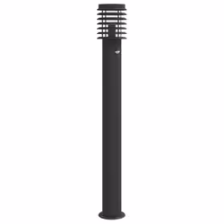 vidaXL Outdoor Floor Lamps Pathway Lights Garden Light Lamp Stainless Steel - black, 1 pcs/ with sensor