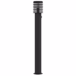 vidaXL Outdoor Floor Lamps Pathway Lights Garden Light Lamp Stainless Steel - black, 3 pcs/ with sensor - Additional view 4