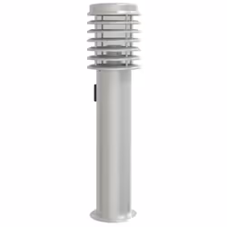 vidaXL Outdoor Floor Lamp Standing Lamp Floor Light Black Stainless Steel - silver, 1 pcs/ with outlet
