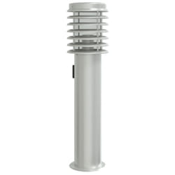 vidaXL Outdoor Floor Lamp Standing Lamp Floor Light Black Stainless Steel - silver, 1 pcs/ with outlet