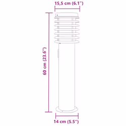 vidaXL Outdoor Floor Lamp Standing Lamp Floor Light Black Stainless Steel - silver, 1 pcs/ with outlet - Additional view 6